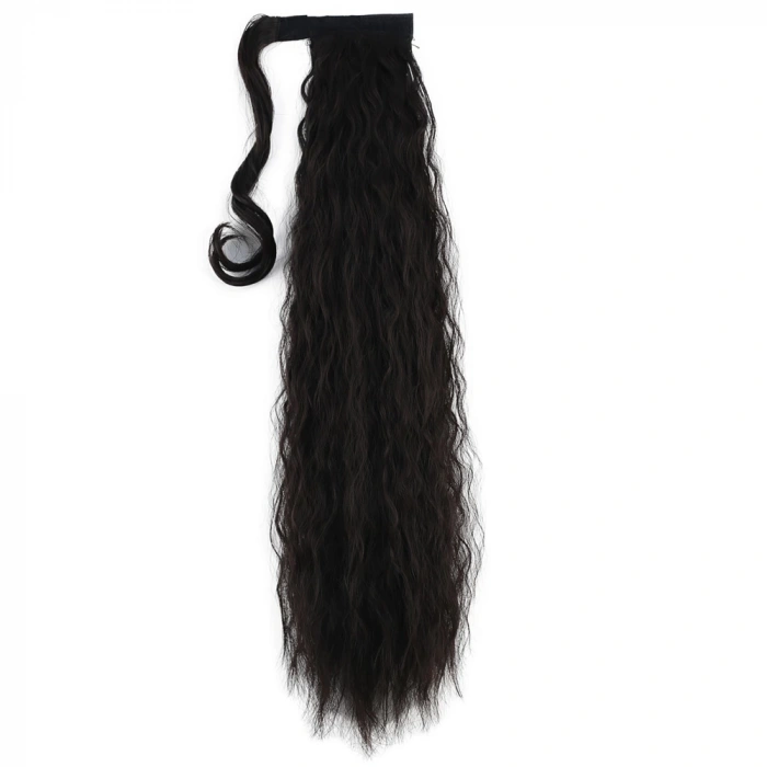 Bağlamalı Kabarık Dalgalı At Kuyruğu - Kahverengi