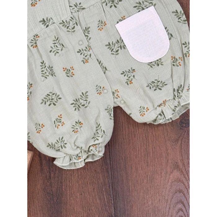 Bahar Pamuklu Kız Bebek Tulum Takım