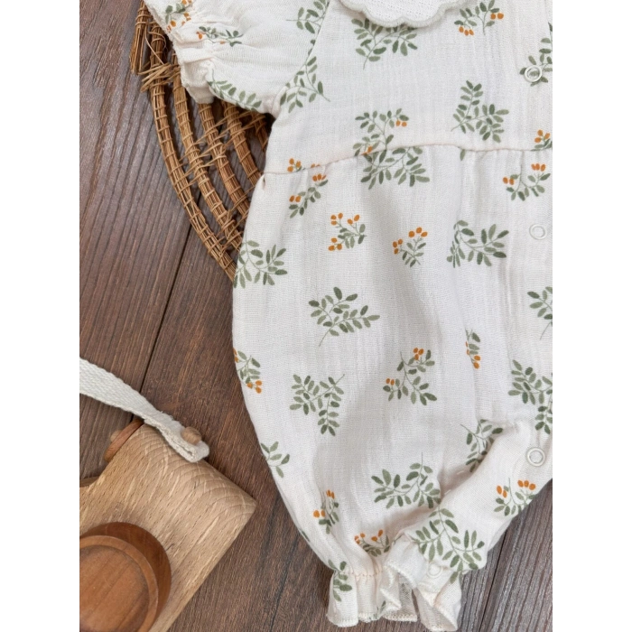 Bahar Pamuklu Kız Bebek Tulum Takım