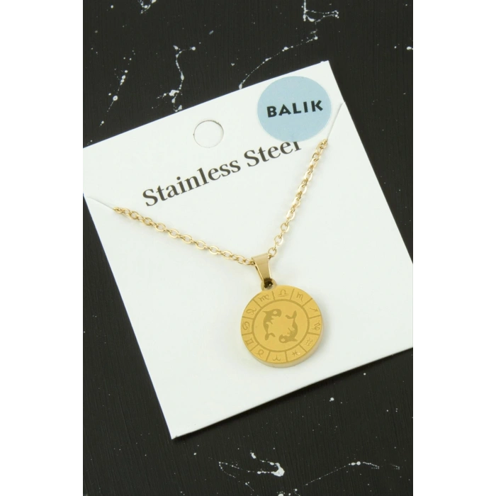 Balık Burcu Çelik Kolye