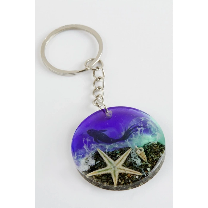 Balık Deniz Efektlii Epoksi Anahtarlık