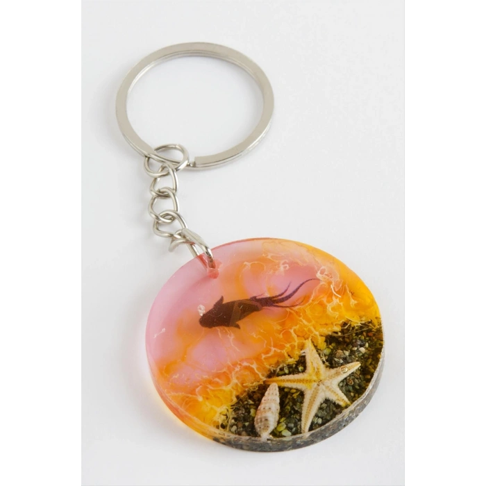 Balık Gün Batımı Epoksi Anahtarlık