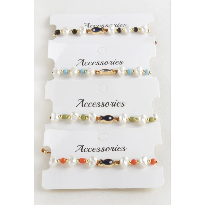 Balık İnci Boncuk Makrome İp Bileklik