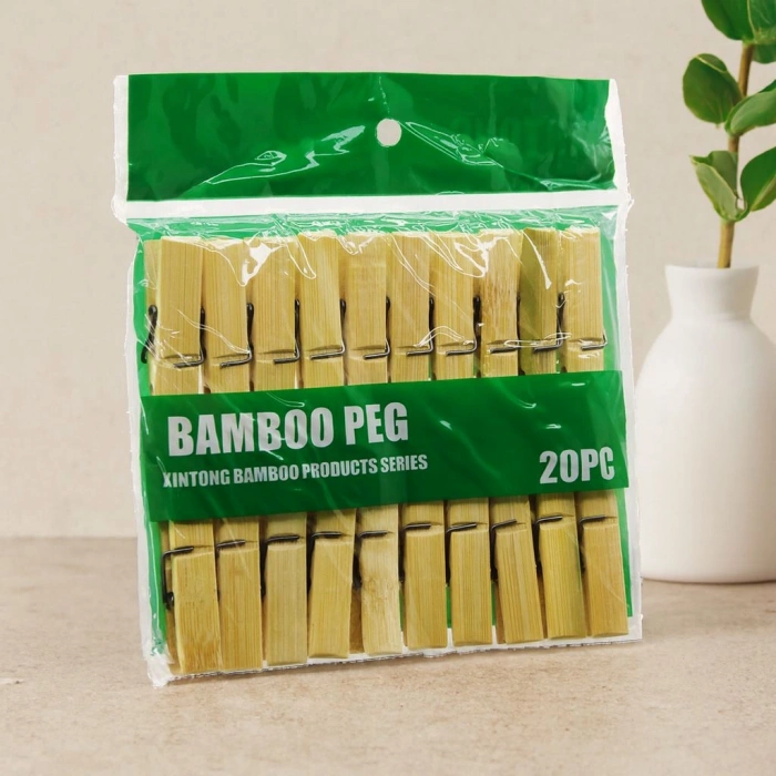 Bambu Ahşap Mandal 20li