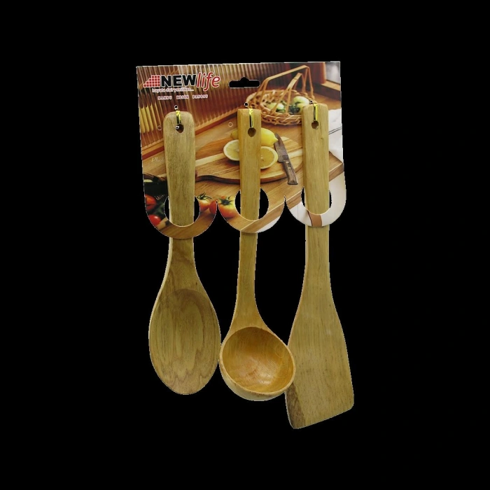 Bambu Ahşap Mutfak Servis Seti 3 Parça (27/27/32 cm)