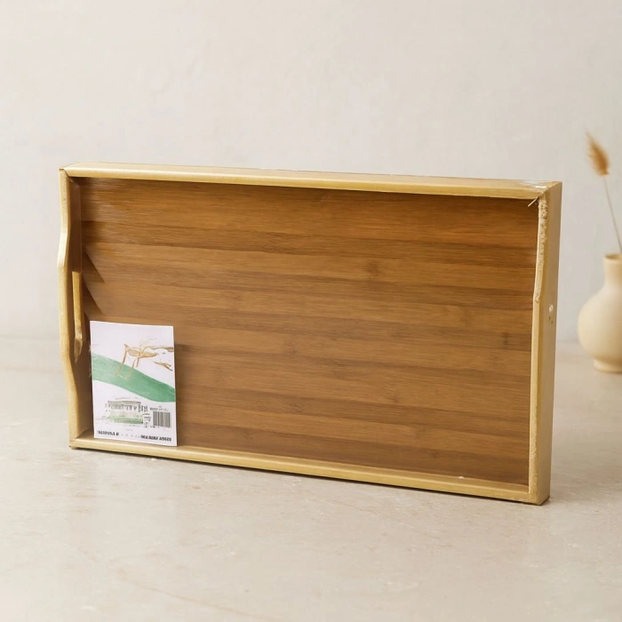 Bambu Dikdörtgen Sunum Tepsisi 50x30 cm Ayaklı
