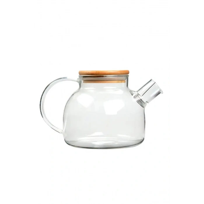 Bambu Kapaklı Borosilikat Cam Demlik 1000ml -CM-2000