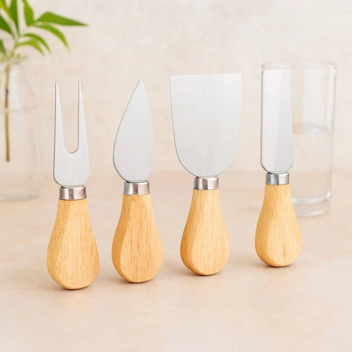 Bambu Saplı 4lü Peynir Bıçak Seti