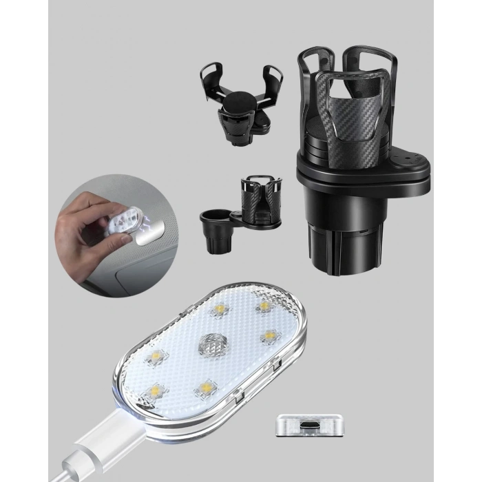 Bardak Tutucu Ve Manyetik Led Ambiyans Işığı 2’li Set