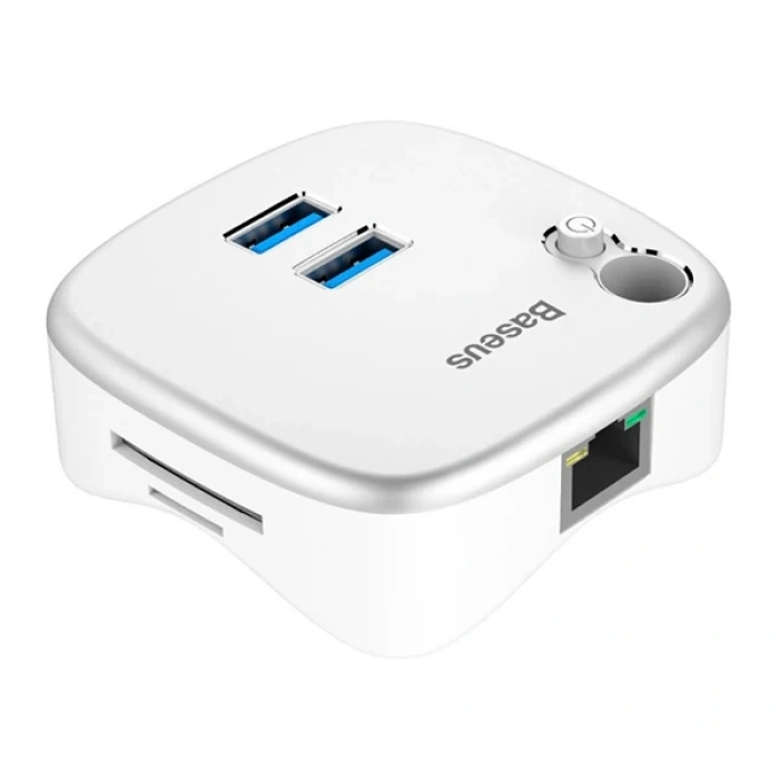 Baseus Çok Fonsiyonlu Notebook Adaptörü Hub Dual Usb 3.0 Rj45 Tf/sd-(5775)