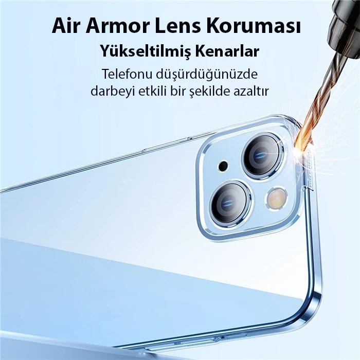 Baseus Crystal İphone 14 Plus 6.7 Ultra-thin Silikon Kılıf + Tempered Ekran Koruyucu Set-(5775)