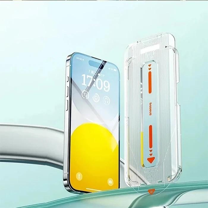 Baseus Crystal İphone 15 Plus Full Koruma Eye-protection Tempered Cam Ekran Koruyucu