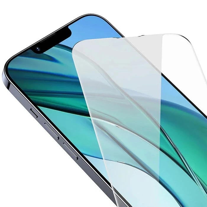 Baseus Crystal Serisi İphone 15 Plus Full Koruma Tempered Cam Ekran Koruyucu-(5775)