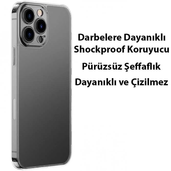 Baseus Frosted Glass İphone 13 Pro Max 6.7inch Shockproof Koruyucu Kılıf