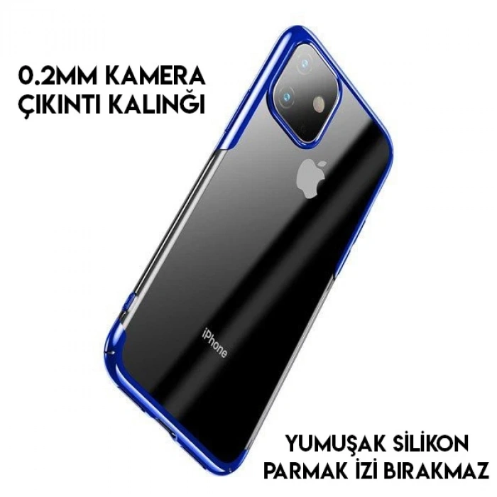 Baseus Glitter Case İphone 11 Pro 5.8  Şeffaf Lüx Silikon Kılıf-(5775)