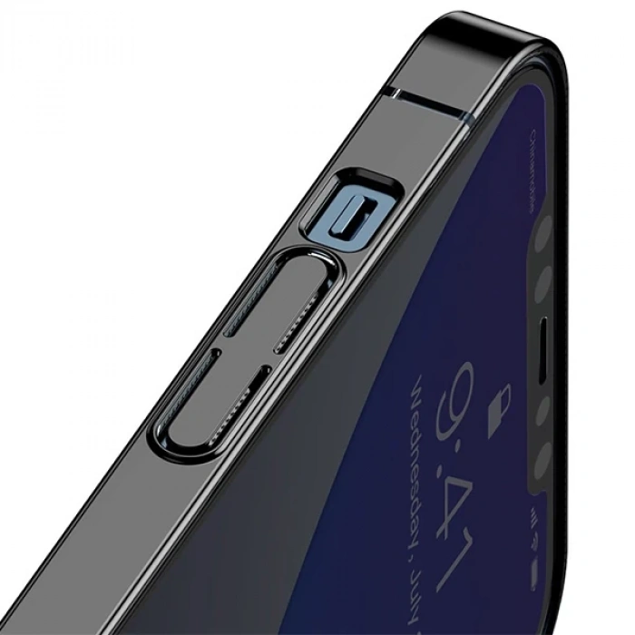 Baseus Glitter İphone 12 Pro Max Şeffaf Lüx Silikon Kılıf Soft Tpu Kılıf-(5775)