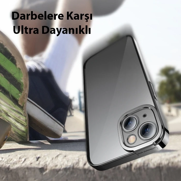 Baseus Glitter İphone 14 6.1 Renkli Kenar Silikon Kılıf + Tempered Ekran Koruyucu Set