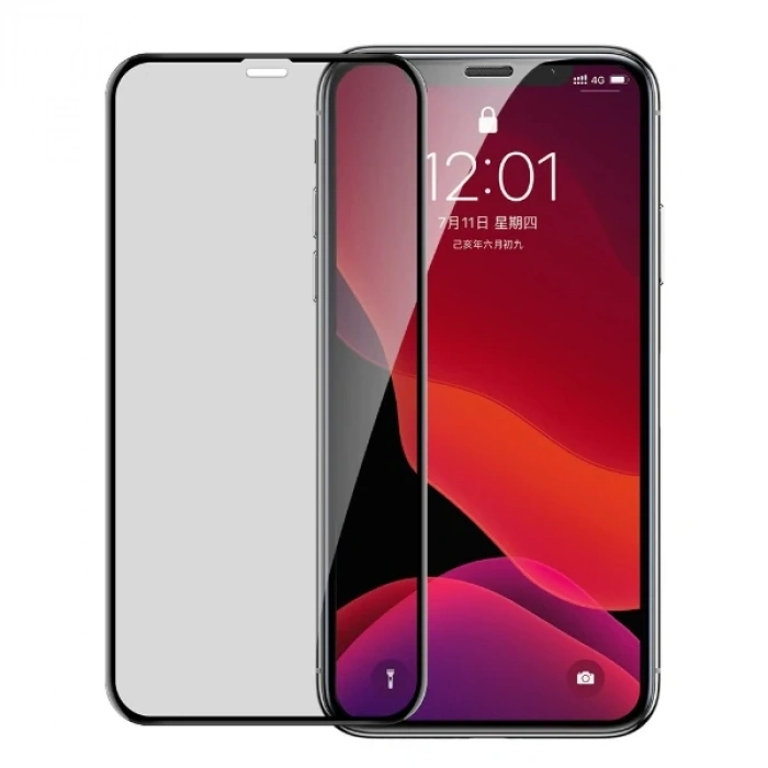 Baseus İphone 11 Pro/ Xs/x  023mm Anti Spy Çerçeveli Tempered Cam Ekran Koruyucu