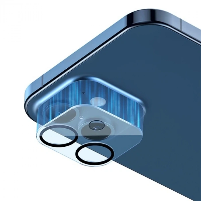 Baseus İphone 12 6.1 3d Full Kaplama Kamera Koruyucu Cam 2 Adet Set-(5775)