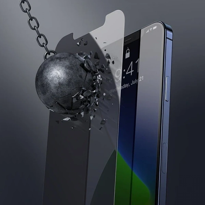 Baseus İphone 12 Mini 03mm Anti Spy Tempered Cam Ekran Koruyucu 2 Adet Set