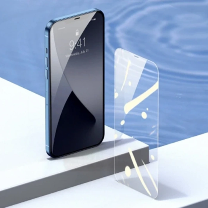 Baseus İphone 12 Pro Max 6.7  0.15mm Full Tempered Cam Ekran Koruyucu 2set-(5775)