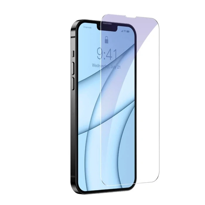 Baseus İphone 13 Mini 0.3mm Göz Korumalı Full Cam Ekran Koruyucu 2 Adet Set-(5775)