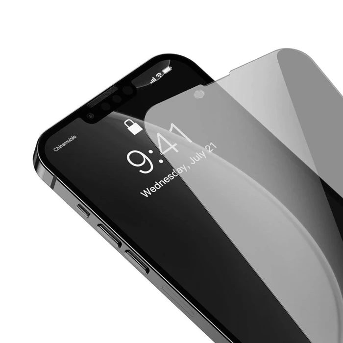 Baseus İphone 13 Mini Privacy Hayalet Cam Ekran Koruyucu 2 Adet Set-(5775)
