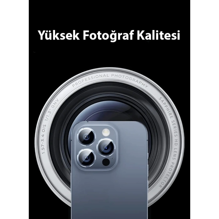 Baseus İphone 15/15 Plus İçin Sapphire Serisi Hd Cam Kamera Koruyucu