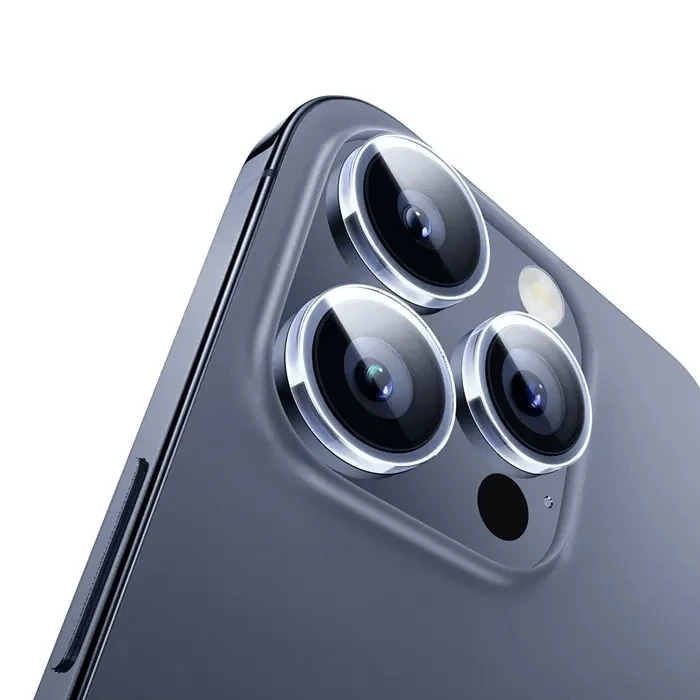Baseus İphone 15 Pro/15 Pro Max İçin Sapphire Serisi Hd Cam Kamera Koruyucu