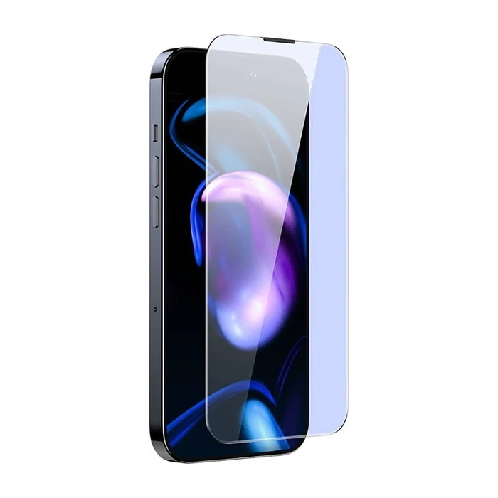 Baseus İphone 15 Pro Full Koruma Anti Mavi Işık Tempered Cam Ekran Koruyucu 2 Adet Set