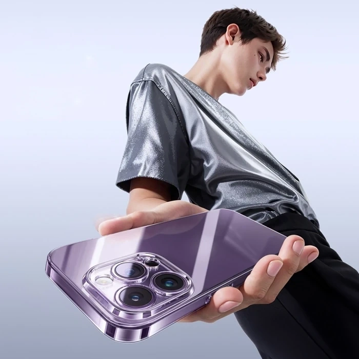 Baseus İphone 15 Pro Max Lucent Serisi Ultra İnce Transparan Kılıf-(5775)