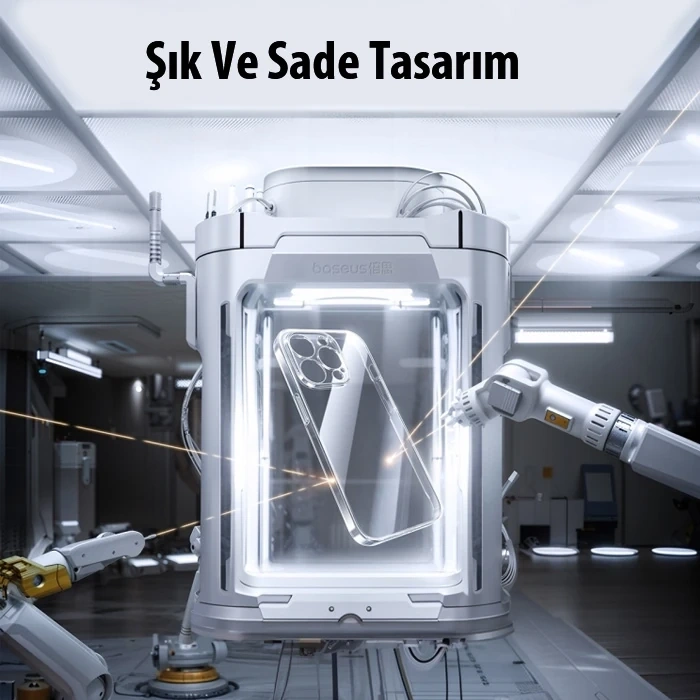 Baseus İphone 15 Pro Max Lucent Serisi Ultra İnce Transparan Kılıf-(5775)