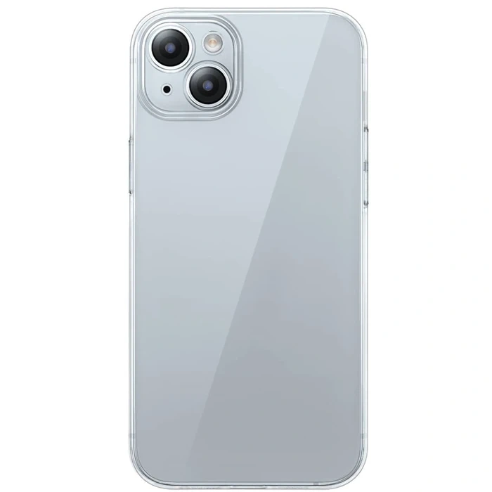 Baseus İphone 15 Schott Serisi Şeffaf Silikon Kılıf + Tempered Ekran Koruyucu Set-(5775)