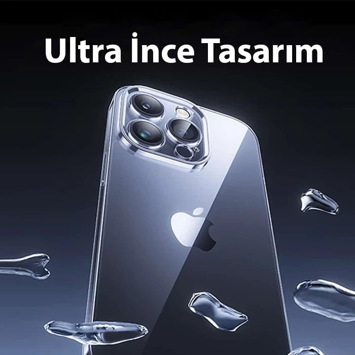 Baseus İphone 15 Schott Serisi Şeffaf Silikon Kılıf + Tempered Ekran Koruyucu Set-(5775)