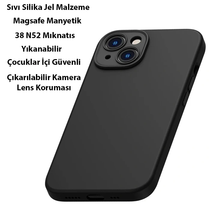 Baseus Liquid Silica Gel İphone 14 Plus 6.7 Magsafe Silikon Kılıf + Tempered Ekran Koruyucu Set