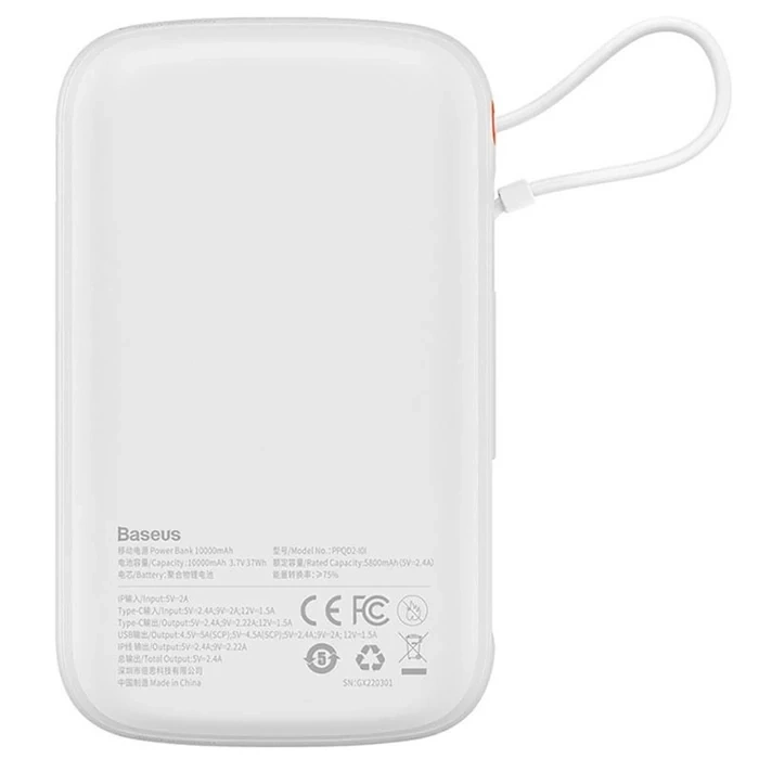 Baseus Qpow Pro Dijital Göstergeli 10000mah 20w Hızlı Şarj Powerbank İphone Lightning Kablolu