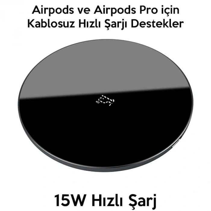 Baseus Simple 15w Upgraded Version Wireless Kablosuz Şarj Cihazı-(5775)