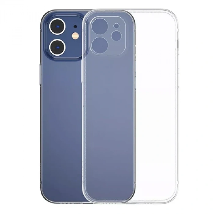 Baseus Simple Case İphone 12 6.1 İnce Şeffaf Silikon Kılıf Kamera Korumalı
