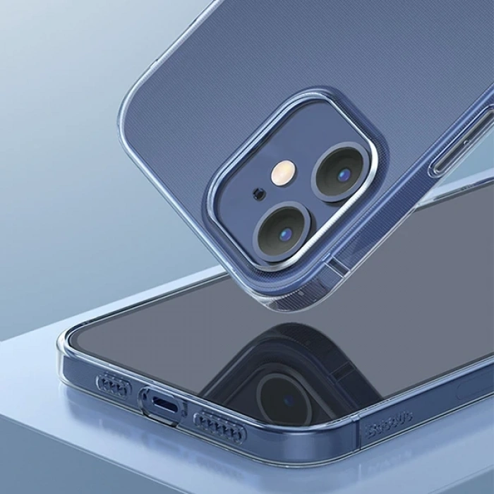Baseus Simple Case İphone 12 Mini 5.4 İnce Silikon Şeffaf Kılıf-(5775)