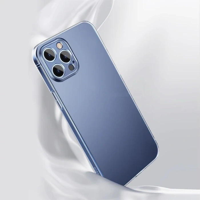 Baseus Simple Case İphone 12 Pro Max 6.7 İnce Şeffaf Silikon Kılıf-(5775)