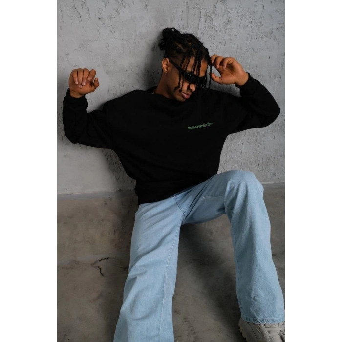 Baskılı Sweat - Siyah -