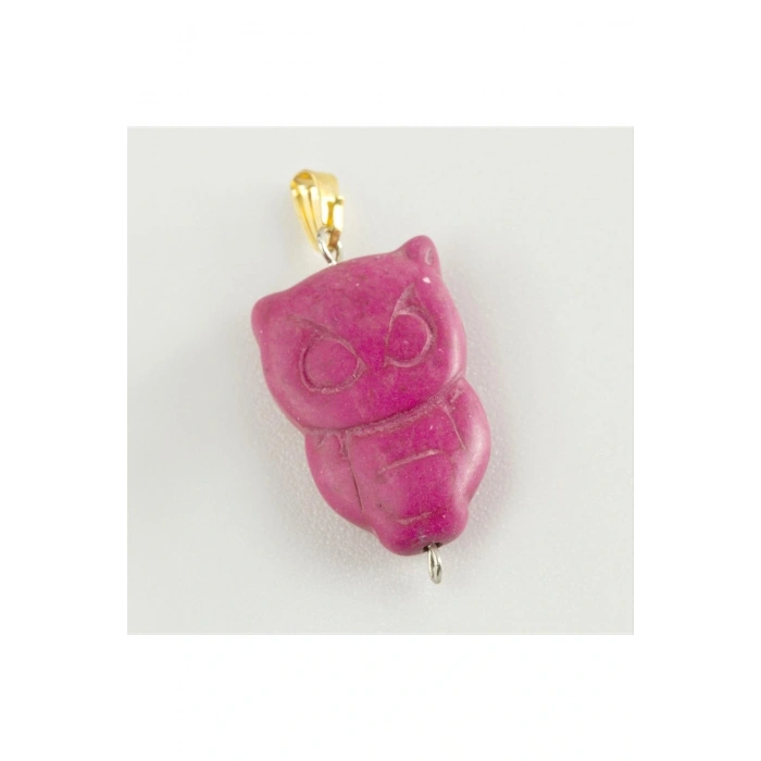 Baykuş Turkuaz Doğaltaş Kolye Ucu