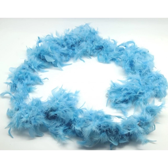 Bebek Mavisi Kabarık Tüylü Otriş Boa Dekorasyon Tüy 180 cm (4887)