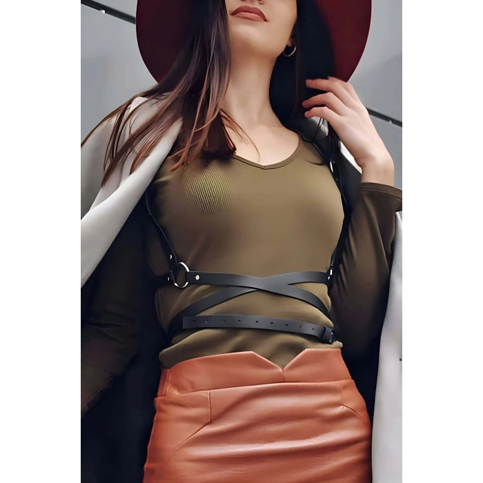 Beli Uzun Sarmalı Şık Harness - Brf172