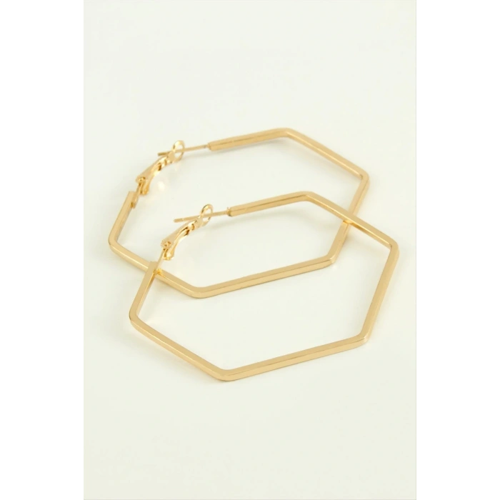 Beşgen Halka Küpe 4 cm