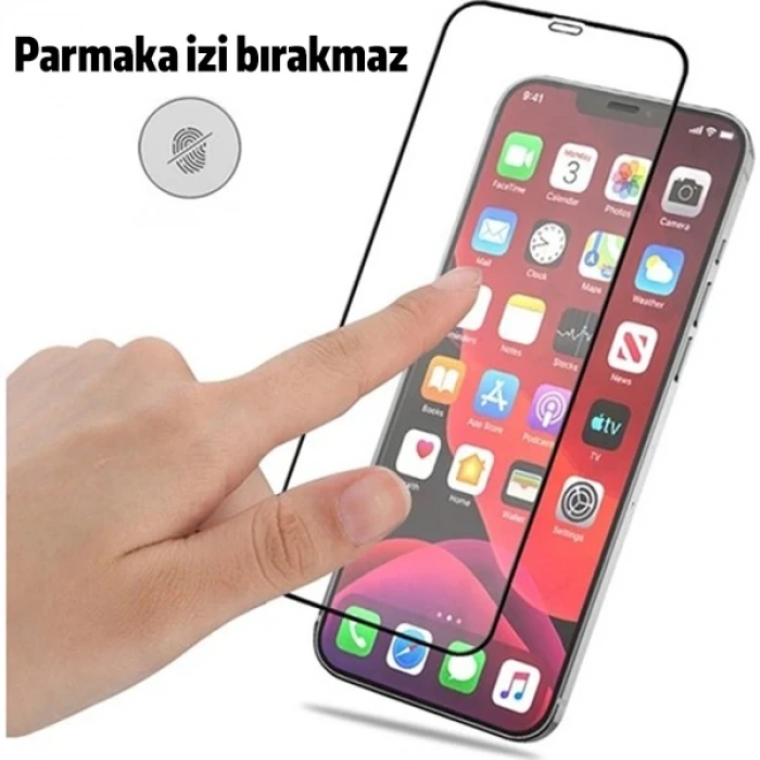 Best İphone 12 Pro Max 6.7 9h 3d Tempered Full Cam Ekran Koruyucu-(5775)