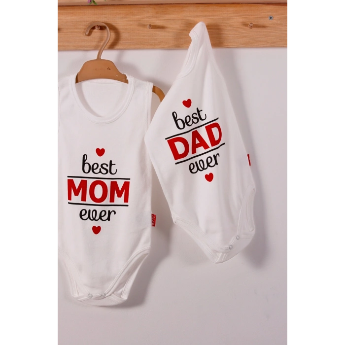 Best Mom ve Dad Desenli Askılı Unisex Body