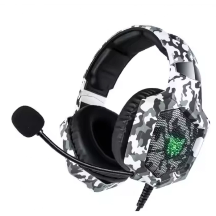 Beyaz K8 Gamıng Kamuflaj Kulaklık