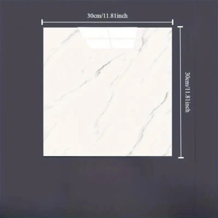 Beyaz Mermer Desenli Alüminyum Plastik Duvar Sticker