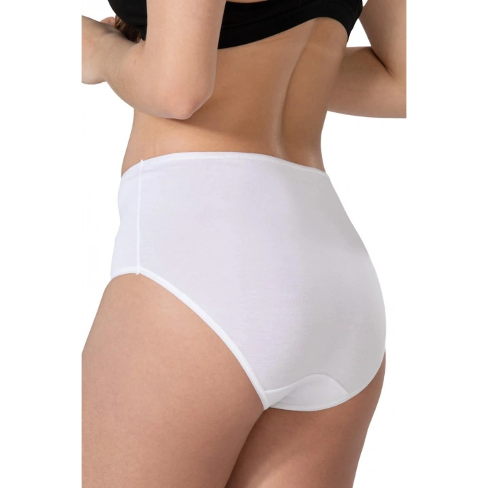 MARSİLYAN™ BEYAZ MI  1445 Modal Cotton Yüksekbel Dantelli Külot
